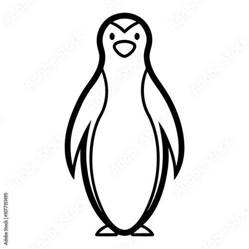 Minimalist Penguin Logo Icon Vector, White Background