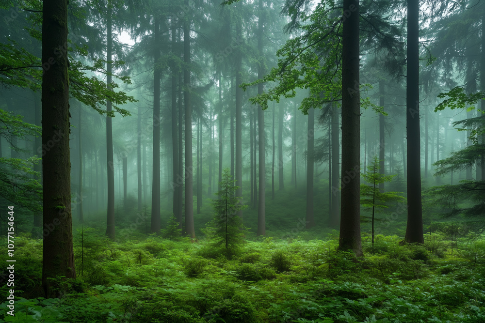 Obraz premium Beautiful forest landscape.