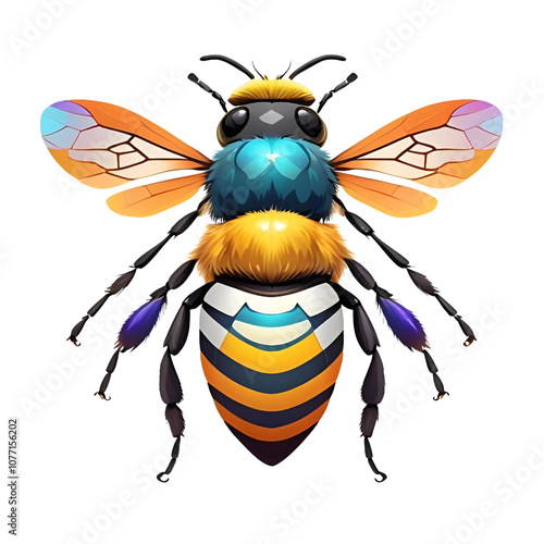 Colorful Bee Illustration