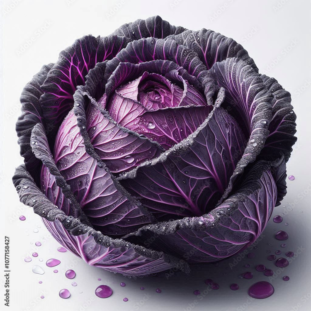 Obraz premium red cabbage isolated on white background