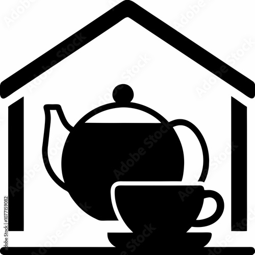      Tea house logo vector illustration.
