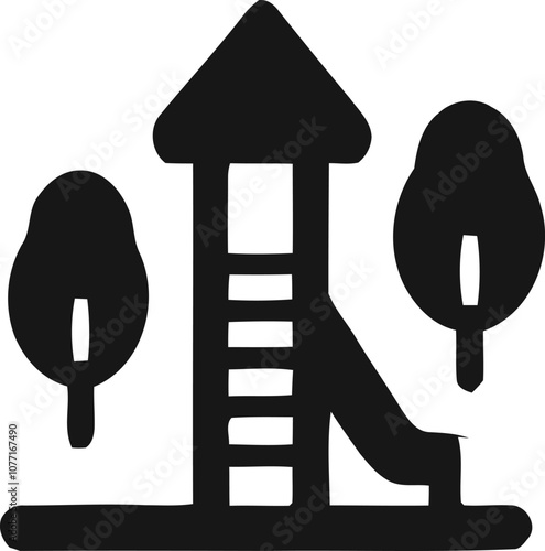 Playground icon Children play area icon silhouette