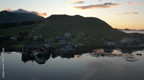 Sunset in Norway's Lofoten Island photo