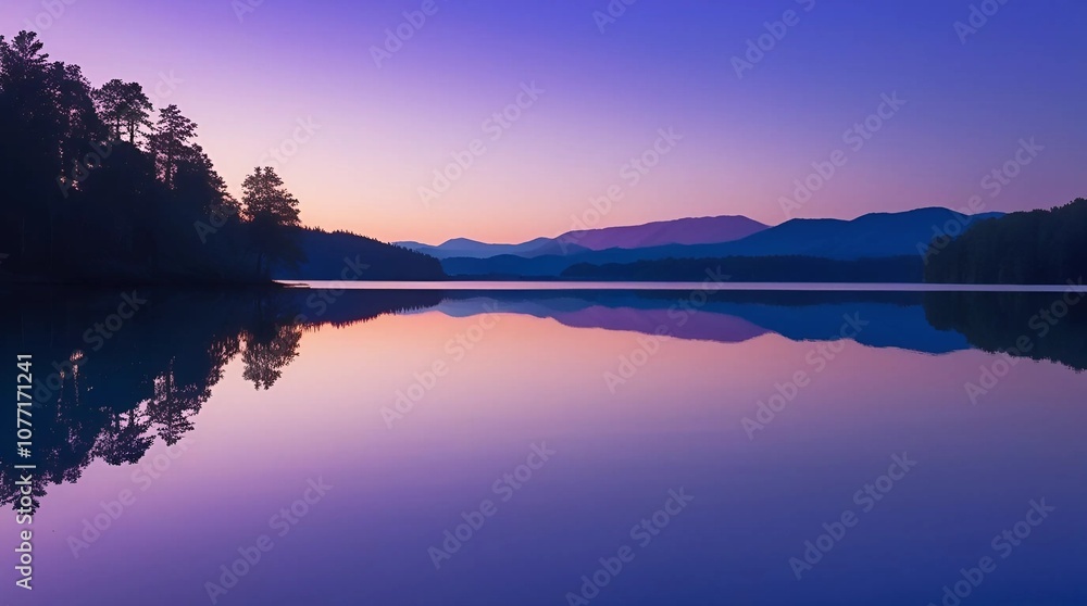 Obraz premium Mountain's Mirror at Dusk