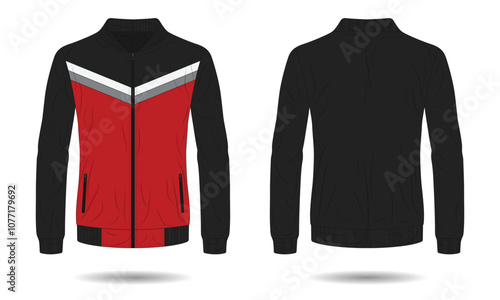 Modern sports jacket mockup front and back view