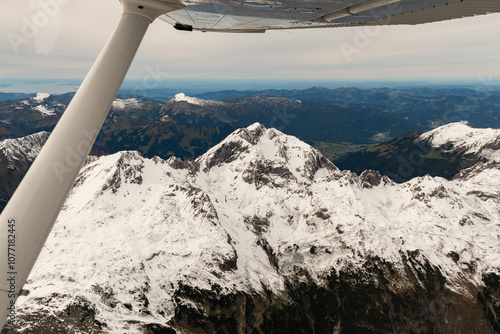 Incredible snow covered alpine panorama in the Vorarlberg region in Austria