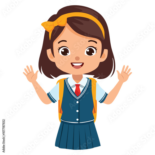 Portrait of a happy girl wearing a school uniform