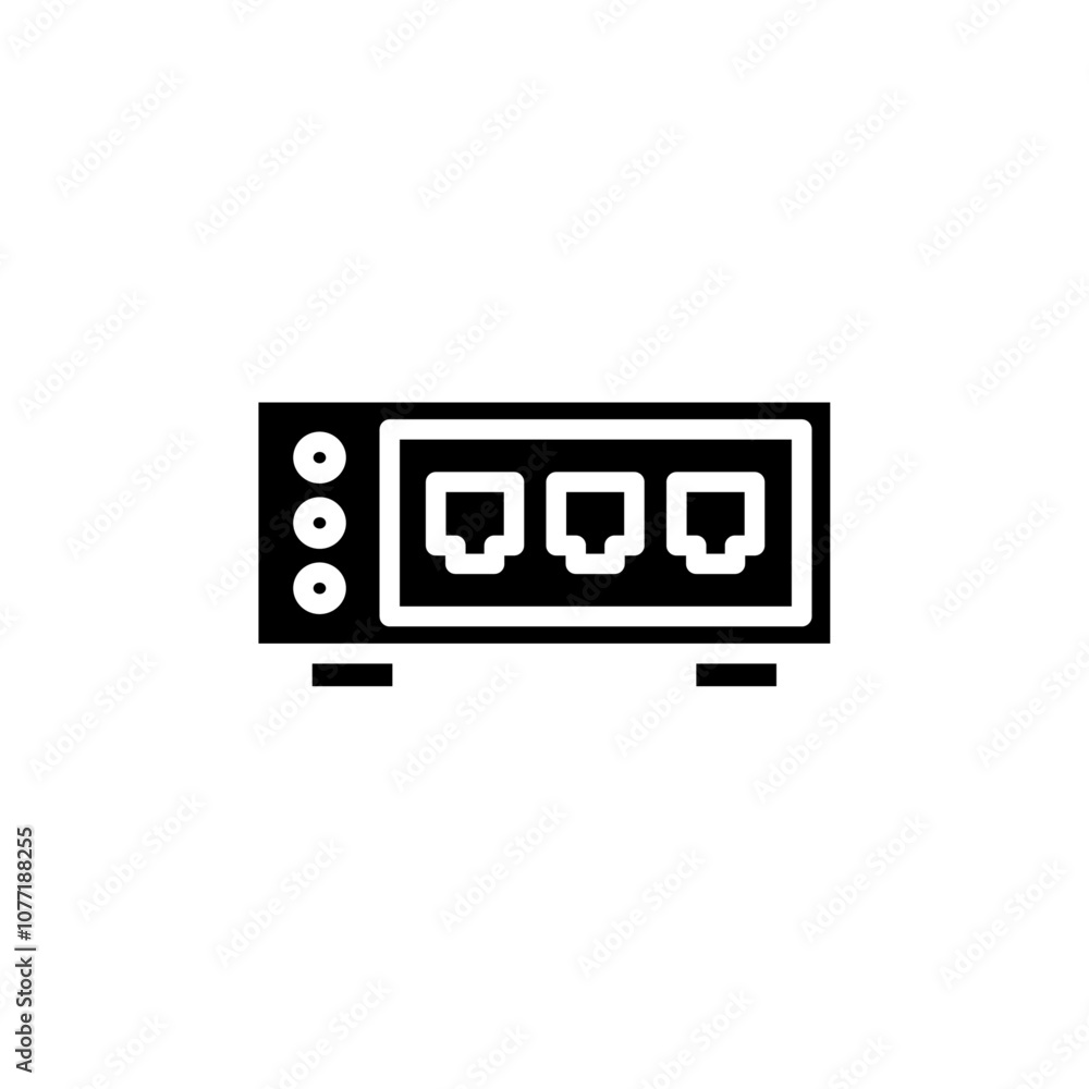 Obraz premium Network switch icon logo sign set vector outline