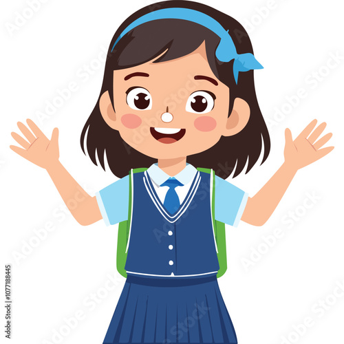 Portrait of a happy girl wearing a school uniform