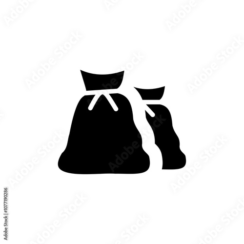 Trash bag icon logo sign set vector outline