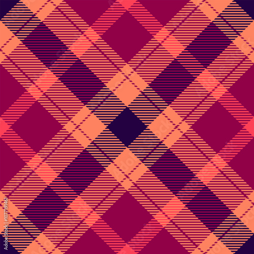 Hounds pattern textile check, yard tartan plaid background. Gentle fabric vector texture seamless in red and pink colors.