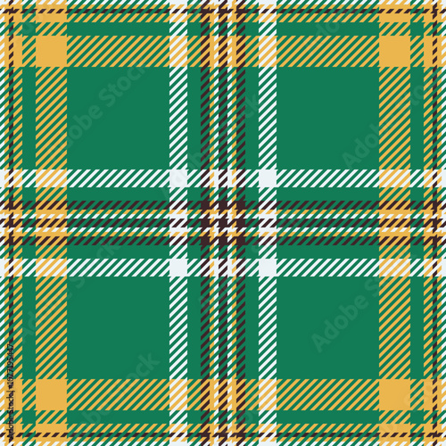 Trim texture check textile, quilt vector background seamless. Flow tartan pattern plaid fabric in mint and amber colors.