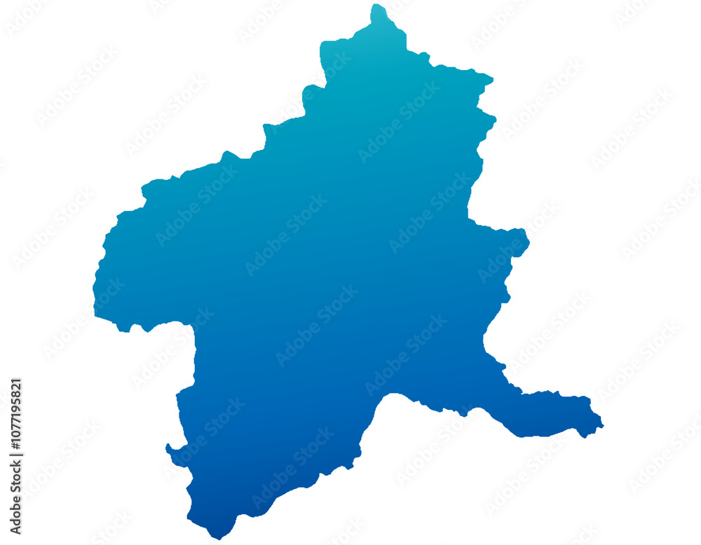 Fototapeta premium 群馬県 地図 青色 グラデーション イラスト