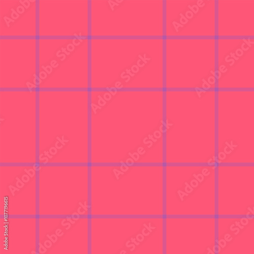 Lady background check pattern, manufacture fabric tartan plaid. Mature textile vector seamless texture in red and pink colors.