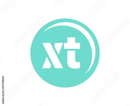 XT sport emblem or team logotype. Ball logo with a combination of Initial letter X and T for balls shop, sports company, training, club badge.