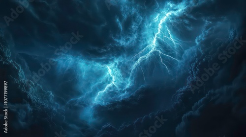 Wallpaper Mural A dramatic lightning strike illuminates a dark, stormy sky. Torontodigital.ca