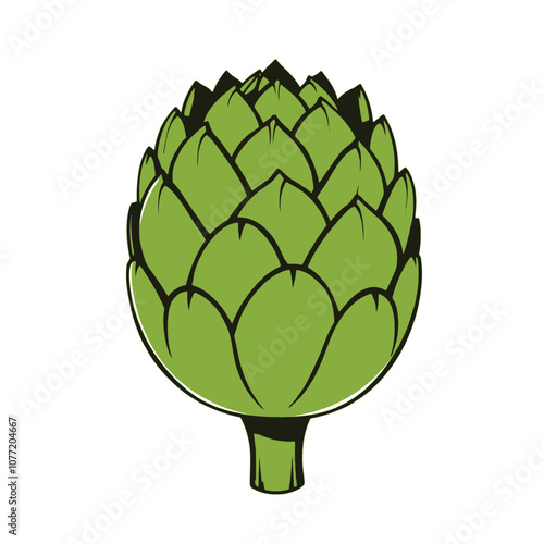 a digital illustration of an artichoke head