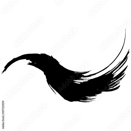 和風素材　筆で描かれたダイナミックな線のイラストセット　ベクター