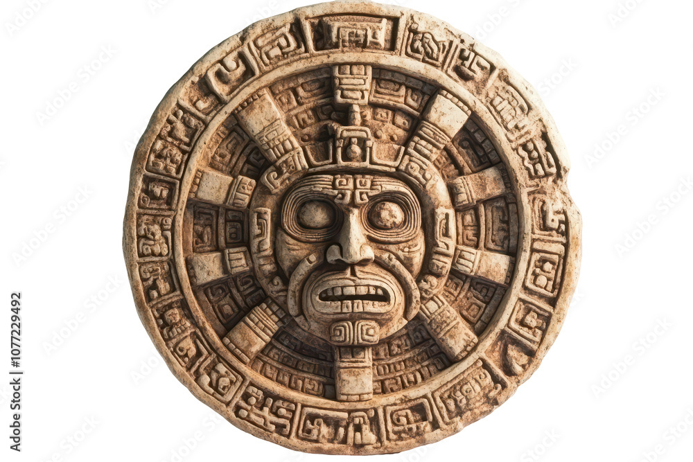 Obraz premium Calendar from Mexico featuring ancient design on isolated 