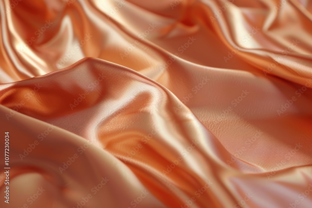 Fototapeta premium A close-up shot of shiny orange fabric with a smooth texture and vibrant color