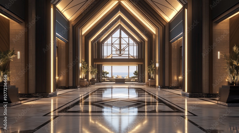 Fototapeta premium Modern Hotel Lobby Interior Design