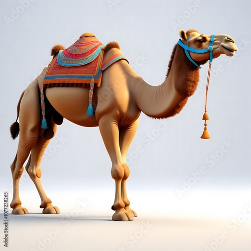 Camel with Colorful Saddle photo