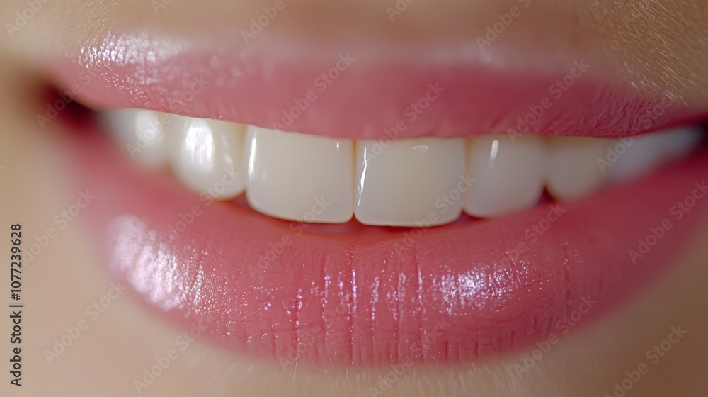 Obraz premium A close up of a woman's smile with white teeth