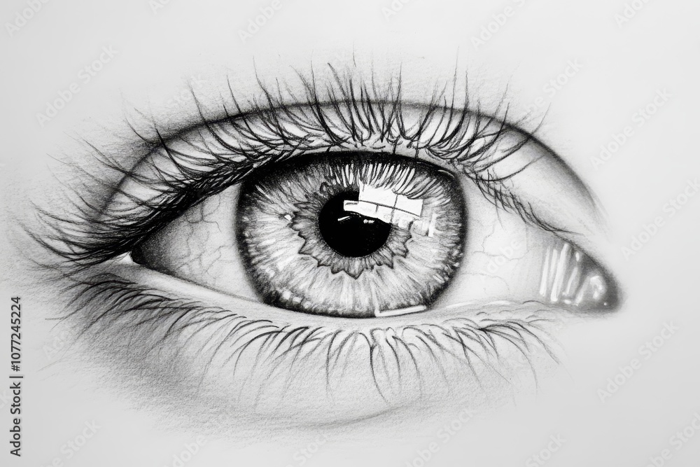 Obraz premium A close up of a drawing of an eye