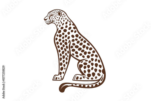 Stylized silhouette logo of a cheetah animal design in a circular shape photo