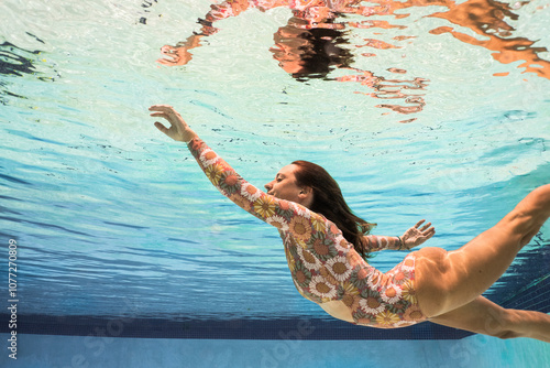 Woman swimming in a pool 