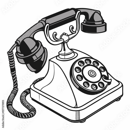 old phone isolated on white