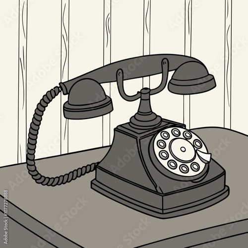 retro telephone on a white background