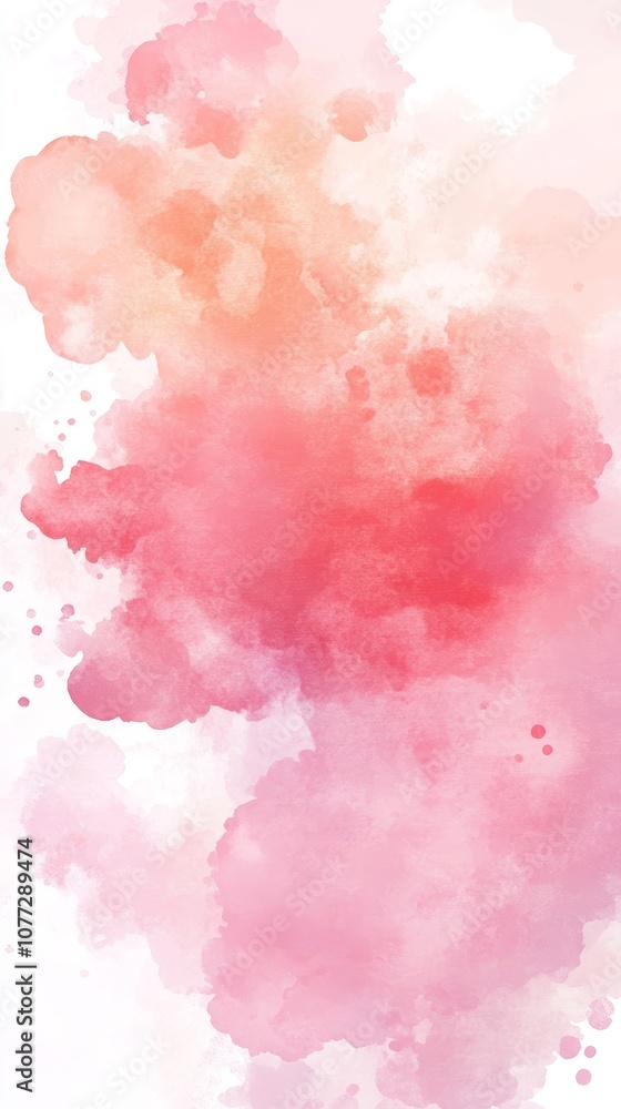 Obraz premium Watercolor Pink Spot in Rounded Cornered Rectangular Shape Background Generative AI
