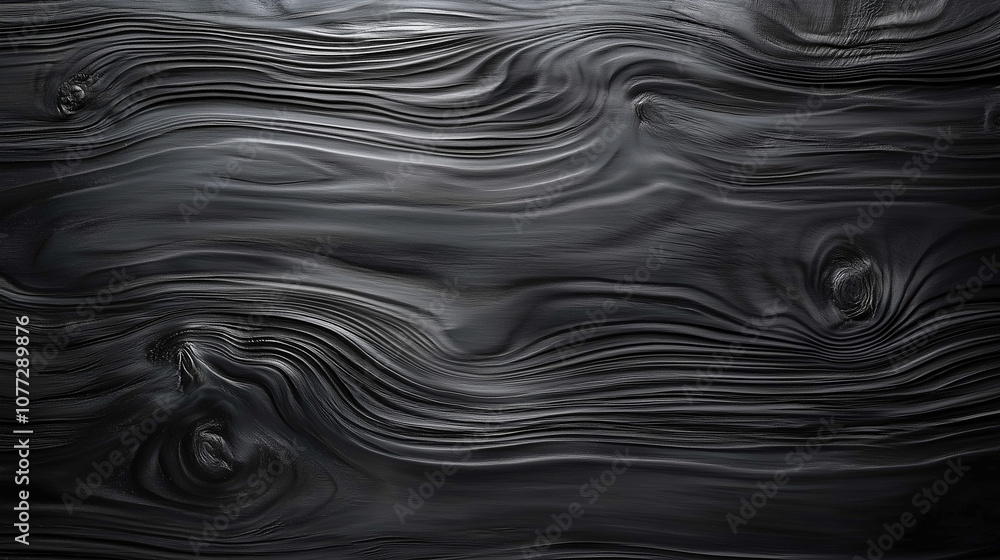 Fototapeta premium Dark stained wood texture, deep black grain with subtle variations, matte finish with natural wood details, rich and elegant