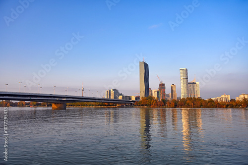 View on Donaucity with bridge in Vienna,Austria