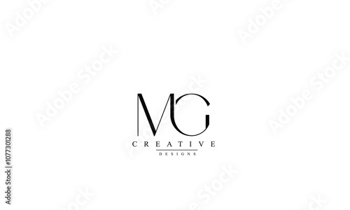Alphabet letters Initials Monogram logo MG GM M G
