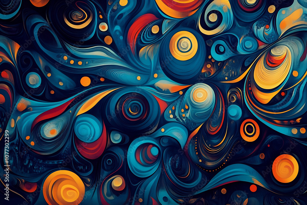 Fototapeta premium Blue abstract swirl design