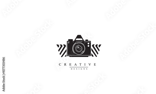 Cinema Production camera movie black Logo Design white background