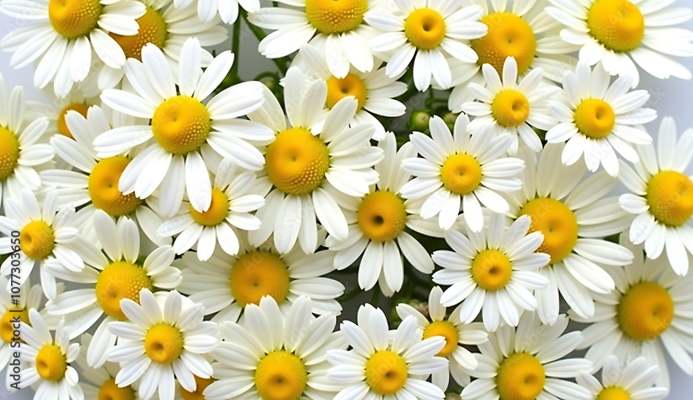Fototapeta premium Daisies create a cheerful and fresh spring atmosphere