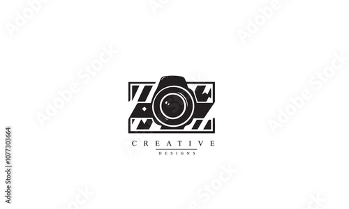 Cinema Production camera movie black Logo Design white background