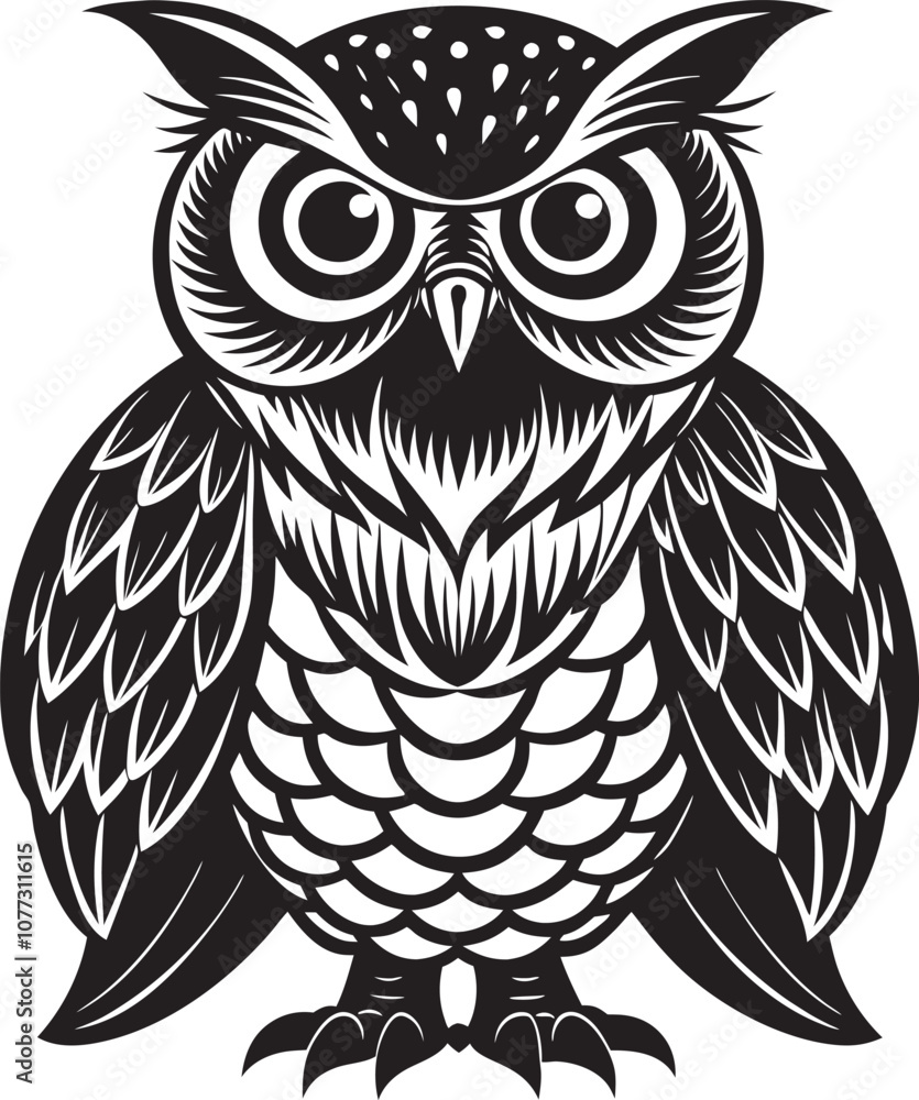 Fototapeta premium Owl vector art illustration file. 