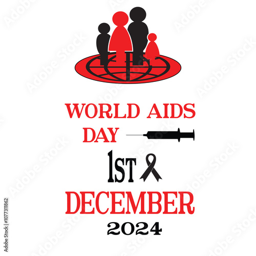 Business logo design.World AIDS Day illustration. 1st December World Aids Day hiv poster, World AIDS Day Social Media Post Design. Create Impactful card. illustration desease with red ribbon against.