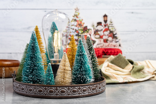 Bottle brush Christmas Tree Decorations