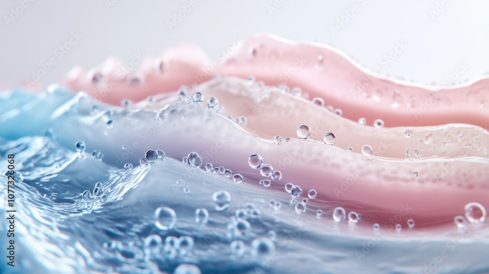 custom made wallpaper toronto digitalhydrated skin layers, structured with soft, translucent 'brick'-like skin cells stacked neatly in rows to illustrate 