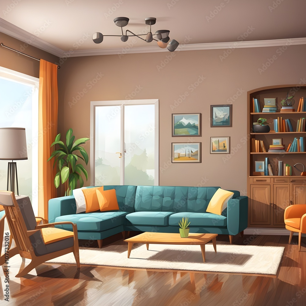 Fototapeta premium living room interior