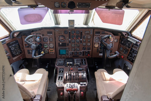 Cockpit of an old russian airplane