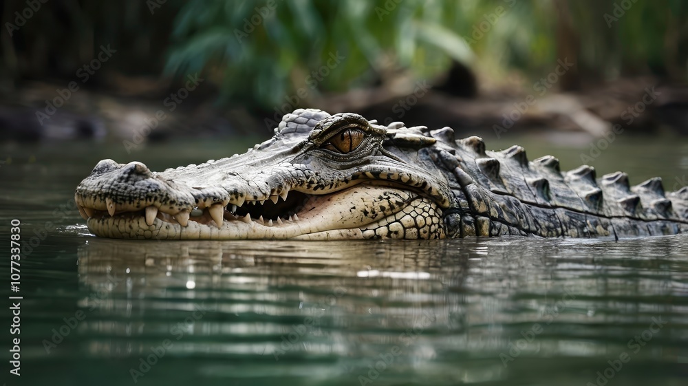 Fototapeta premium A crocodile in a natural environment