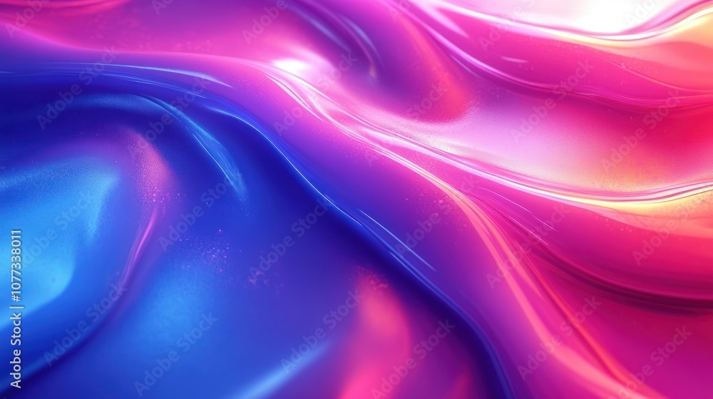 Fototapeta premium Abstract background of pink and blue liquid with a smooth, flowing texture.