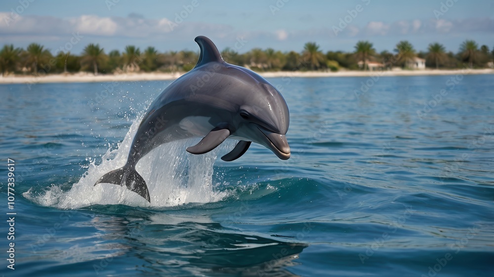 Obraz premium Dolphin in its natural environment in the sea