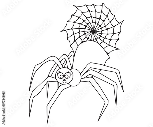 Spider Coloring Page for kids 001 photo